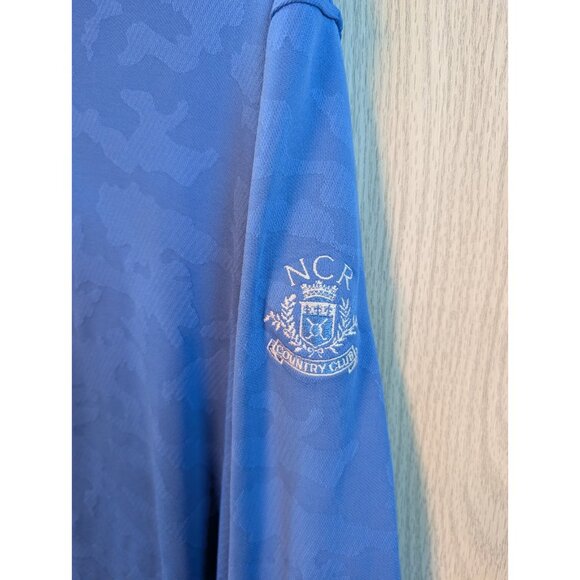 Peter Millar Pullover Mens XXL Blue Camo Quarter Zip Performance Golf Jacket - Picture 4 of 8